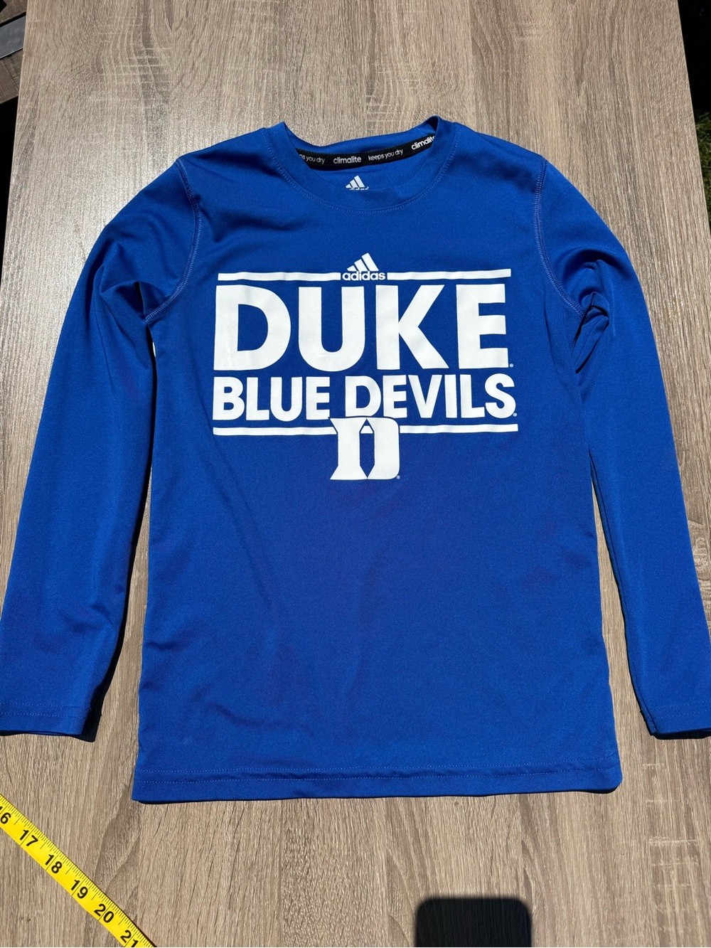 adidas Royal Blue Duke Blue Devils Climacool Performance Tee with White Logo